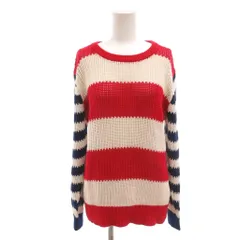 ジョイリッチ JOYRICH ニット セーター XS 赤 レッド 白 ホワイト 紺 ネイビー ボーダー柄 ラウンドネック 長袖 /TQ ■GY09のサムネイル
