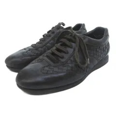 ボッテガヴェネタ BOTTEGA VENETA イントレチャート スニーカー レースアップ ローカット レザー ブラウン 41 1/2 /HW IBO95のサムネイル