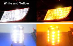 Mitsubishi Lancer Cargo H15.1～H20.11 Rear CS2V High Brightness Turn Signal/Position Light Conversion Kit T20 Pinch-Type LED Bulb 54 LEDs White & Yellow with Hyperflash Prevention Resistor Brand New Free Shipping