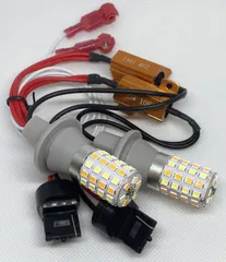 セレナ（C25/C26/C27系）C25・C26・C27・HC27・HFC27・GC27・GFC27 H17.5～R4.11 ウインカーポジション化キット T20 ピンチ部違い LEDバルブ 54連搭載 白&黄 ハイフラ防止抵抗器付のサムネイル