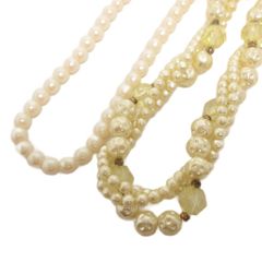 美品】天然 白珊瑚 ヴィンテージ ネックレス アクセサリー 全長50cm 