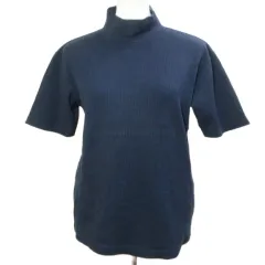 ブルックスブラザーズ BROOKS BROTHERS リブカットソー 半袖 ハイネック L 紺 ネイビー /Xのサムネイル