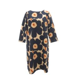 マリメッコ ウニッコ ワンピース 36 marimekko ブルー ネイビー 青