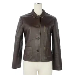 ジルサンダー JIL SANDER リアルレザー ジャケット ブレザー アウター 本革 長袖 34 茶 ブラウンのサムネイル