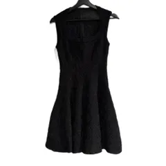 アライア ALAIA 美品 ワンピース ノースリーブ ラメ ひざ丈 黒 ブラック 40 約Mのサムネイル