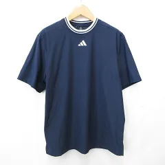 アディダス adidas ゴルフ スポーツウエア シャツ 半袖 ハイネック 速乾 2024年モデル 紺 白 ネイビー ホワイト L