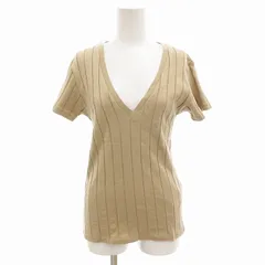 ヤングアンドオルセン YOUNG & OLSEN Tシャツ カットソー Vネック リブ 半袖 2 ベージュ /FFのサムネイル