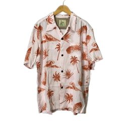 Schott NYC ブルドッグ柄 アロハシャツ ピンク - メルカリ