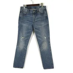 ジェイクルー J.CREW デニムパンツ ジーンズ ボーイフレンドデニム ダメージ ウォッシュ加工 テーパード 26 インディゴブルーのサムネイル