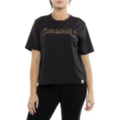 カーハート レディース トップス シャツ グラフィック Carhartt 106833 TENCEL Fiber Seriescript Graphic TShirt Loose Fit Shortのサムネイル
