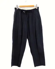 ウル URU 1TUCK PANTS ワイド テーパード スラックス 20SCG03 リングベルト付き ネイビー 1のサムネイル