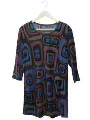 トピィーズ Topys アトリエドール チュニック ワンピース  プリント ブラウン系 青系 ピンク系 薄手 八分袖のサムネイル