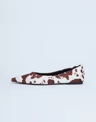 トップショップ レディース シューズ パンプス Topshop Ace pointed toe flats in cow pony Cow ponyのサムネイル