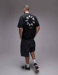オールセインツ メンズ トップス Tシャツ クルーネック シャツ AllSaints Tierra short sleeve crew neck tshirt Jet Black ブラック