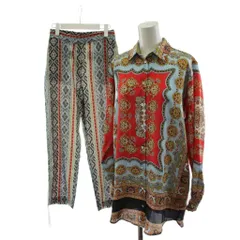 ザラ ZARA セットアップ シャツ ブラウス 長袖 パンツ 総柄 XS マルチカラー /AN67