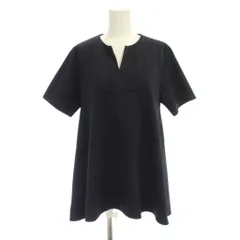 エムプルミエ ブラック M-Premier BLACK シャツ ブラウス 38 紺 半袖 Vネック 無地 /JPのサムネイル