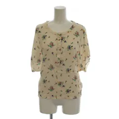 アーペーセー A.P.C. シャツ ブラウス 34 ベージュ 花柄 半袖 ラウンドネック /LPのサムネイル