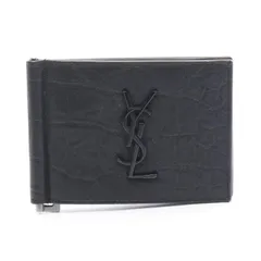 サンローランパリ SAINT LAURENT PARIS 二つ折り財布 モノグラム 485630C9H0U1000 ブラック レザー マネークリップ メンズ 新品のサムネイル