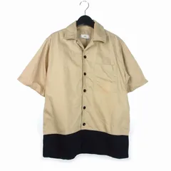 アミ アレクサンドル マテュッシ ami alexandre mattiussi コットンツイル バイカラー 半袖 シャツ 39 ベージュ ネイビー E18C200.407のサムネイル