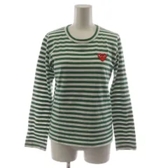 プレイコムデギャルソン PLAY COMME des GARCONS AD2018/7 Tシャツ カットソー 長袖 ボーダー柄 M 緑 グリーン 白 ホワイト AZ-T163 /AN31