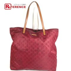 GUCCI GG柄 ナイロン トートバッグ レッド - メルカリ