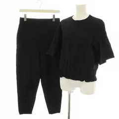セオリーリュクス theory luxe 25SS セットアップ 上下 ラッシュリネンジェニー LUSH LINEN JENIE ブラウス カットソー 半袖 38 ラッシュリネンブレンドン LUSH LINEN BRENDON イージーパンツ 40 麻 黒のサムネイル