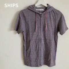 SHIPS シップス　フード付きパーカー　半袖　ピンク　パープル　ダブルジップのサムネイル
