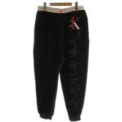 カルバンクライン CALVIN KLEIN ジョガーパンツ L/G 黒 グレー 長ズボン ロゴプリント 裾リブ NM2041 /GGのサムネイル