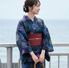美品】イディット IEDIT 大人の粋な二部式セパレート浴衣と兵児帯