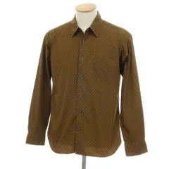 【中古】グリーンレーベルリラクシング green label relaxing コットン ペイズリー レギュラーカラー シャツ ブラウン【サイズS】【メンズ】