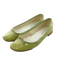 Repetto ballet flats, ribbon, patent leather, size 39, light green /AN48