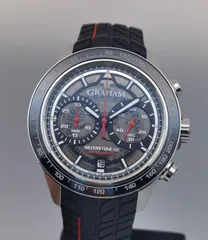 中古 保証書付き グラハム GRAHAM シルバーストーン スーパースプリント 2STBC.B05A クロノグラフ SS ブラック メンズ 自動巻き 腕時計のサムネイル