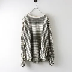 美品 サマンサモスモス Samansa Mos2 SM2 リップル柄アソート袖シャーリングカットソー F＼キナリ ボーダー Tシャツ【2400015005836】のサムネイル