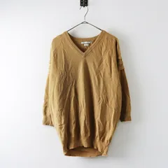 クイーンアンドベル QUEENE and BELLE カシミヤ100% Vネックニットプルオーバー XS■ベージュ トップス ラインストーン【2400014997668】のサムネイル