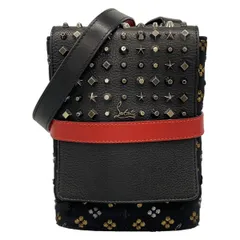 CHRISTIAN LOUBOUTIN(クリスチャンルブタン) ショルダーバッグ ベンチリポーター 黒×レッド×マルチ スタッズ/刺繍 レザーのサムネイル