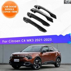 왼쪽 핸들 시트로엥 C4 MK3 2021 - 2023 자동차 도어 핸들 커버 트림 스티커 스타일링 방청 프로텍터 외장 부품
