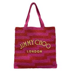 JIMMY CHOO マルチカラートートバック、ラフィアカゴバック ジミー