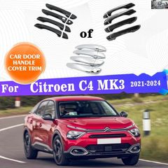 왼쪽 핸들 자동차용 아우터 도어 핸들 커버 트림 시트로엥 C4 MK3 2021~2024 보호 스티커 자동차 외장 가제트