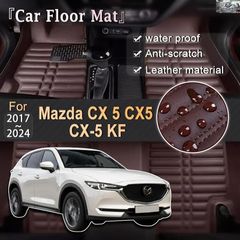 카 가죽 플로어 매트 마쓰다 CX 5 CX5 CX-5 KF 2017 ~ 2024 발 부품 패드 가죽 패널 라이너 카펫 인테리어 액세서리