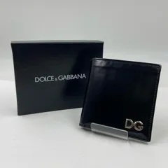 DOLCE&GABBANA  ドルチェアンドガッバーナ DGロゴ メタルパーツ二つ折り財布 メンズ レザー ブラック 中古のサムネイル
