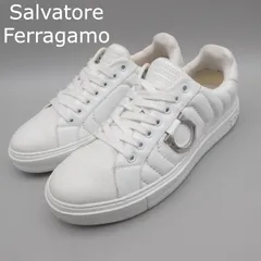 SalvatoreFerragamo サルヴァトーレフェラガモ ガンチーニ キルティング ローカット スニーカー レースアップ レザー ホワイト サイズ7M 約24.5cm レディースのサムネイル