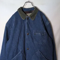 【90s/L.L.Bean/エルエルビーン】デニム 襟コーデュロイ ハンティングジャケット  裏地ブランケット f765 fuyuのサムネイル