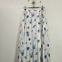 エイトセカンズ ロング スカート 白 花柄 ボーダー柄のサムネイル
