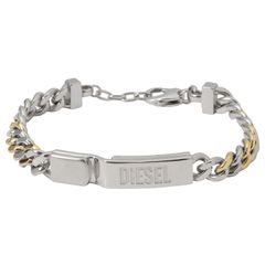 美品】DIESEL IDプレート 喜平 チェーン ブレスレット バイカラー