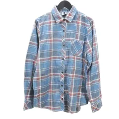 フェニックス PHENIX PH562LS66 長袖 シャツ L 青系 ブルー チェック柄 胸ポケット ラウンドヘム アウトドアのサムネイル