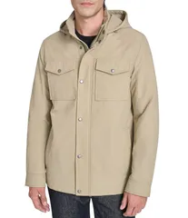 コールハーン メンズ アウター ジャケット・ブルゾン パーカー ジャケット Cole Haan Stand Collar Hoodie Field Jacket Khaki カーキのサムネイル
