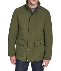 コールハーン メンズ アウター ジャケット・ブルゾン キルティング ジャケット Cole Haan Stand Collar Stretch Quilted Jacket Olive オリーブのサムネイル