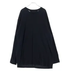 JULIUS (ユリウス) 18SS Center Slit Long Sleeve T-shirt 620CUM9 センタースリット メッシュクルーネック長袖Tシャツカットソー ロンT ブラックのサムネイル