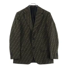FENDI (フェンディ) ズッカ柄 2B テーラードジャケット ブラウン FJ0498 A4QQのサムネイル