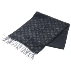 LOUIS VUITTON (ルイヴィトン) エシャルプ モノグラム グラディエント フリンジマフラー ストール ブラック M71607のサムネイル